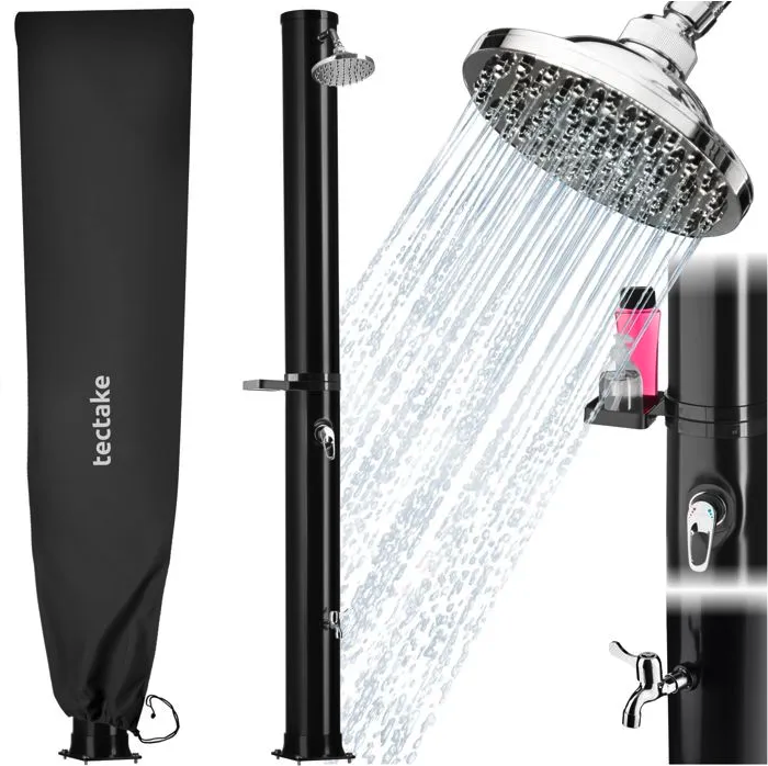 Douche Solaire de Jardin TecTake® – Mitigeur Eau Chaude/Eau Froide