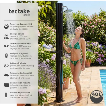 Douche Solaire de Jardin TecTake® – Mitigeur Eau Chaude/Eau Froide