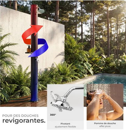 Douche Solaire de Jardin TecTake® – Mitigeur Eau Chaude/Eau Froide