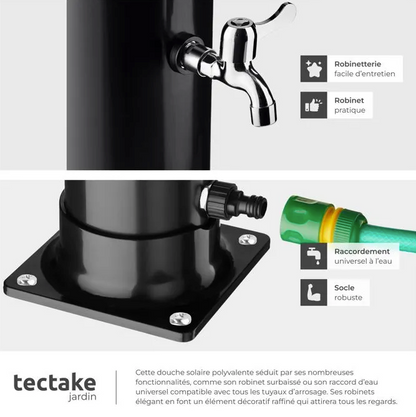Douche Solaire de Jardin TecTake® – Mitigeur Eau Chaude/Eau Froide