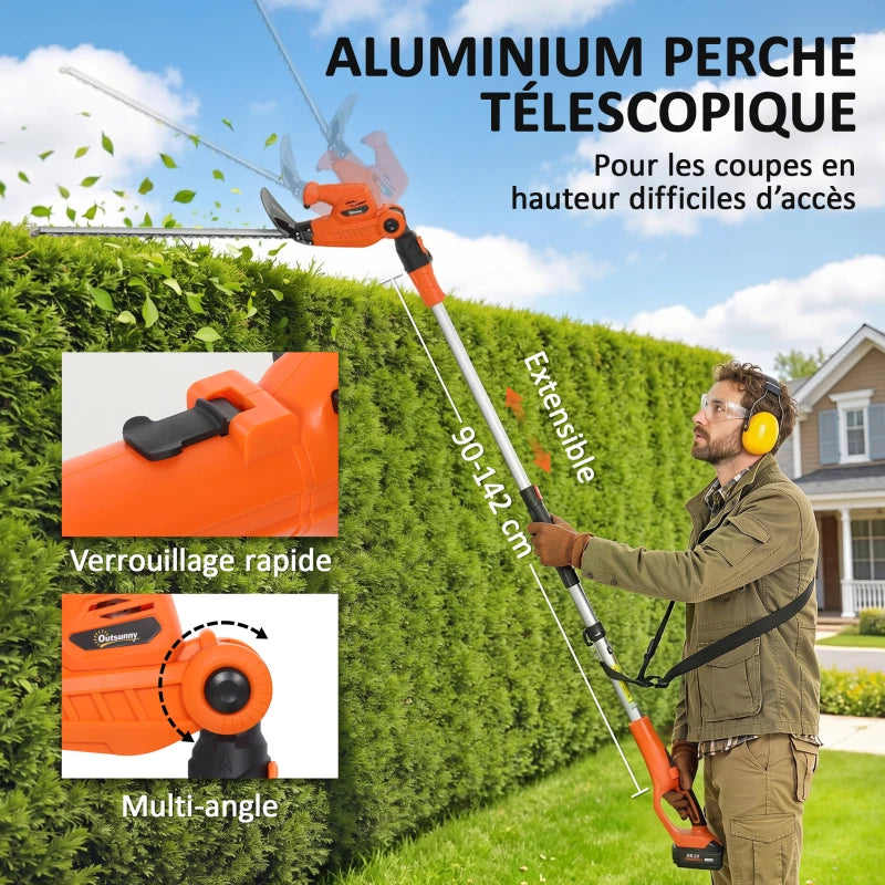 Taille-haies Électrique sur Perche Télescopique Outsunny®