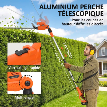 Taille-haies Électrique sur Perche Télescopique Outsunny®
