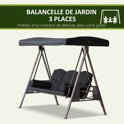 Balancelle de Jardin 3 Places Grand Confort Outsunny®